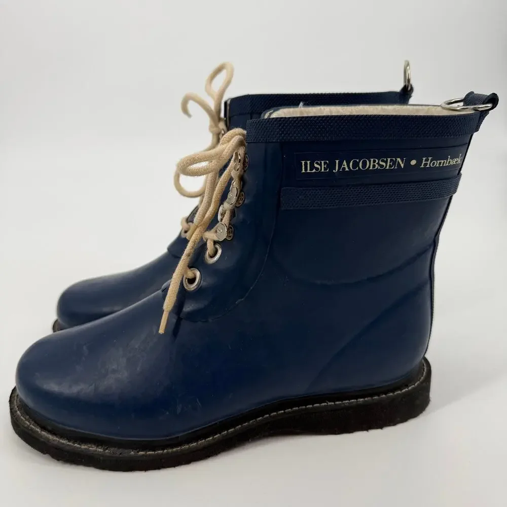 ILSE JACOBSEN HORNBAEK WOMEN’S RAIN BOOTS SIZE EU 38 or US 8 Navy Blue - Picture 2 of 8